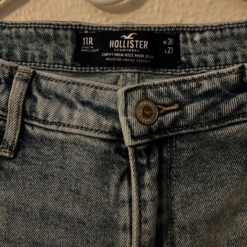 Mom jeans washed color jeans